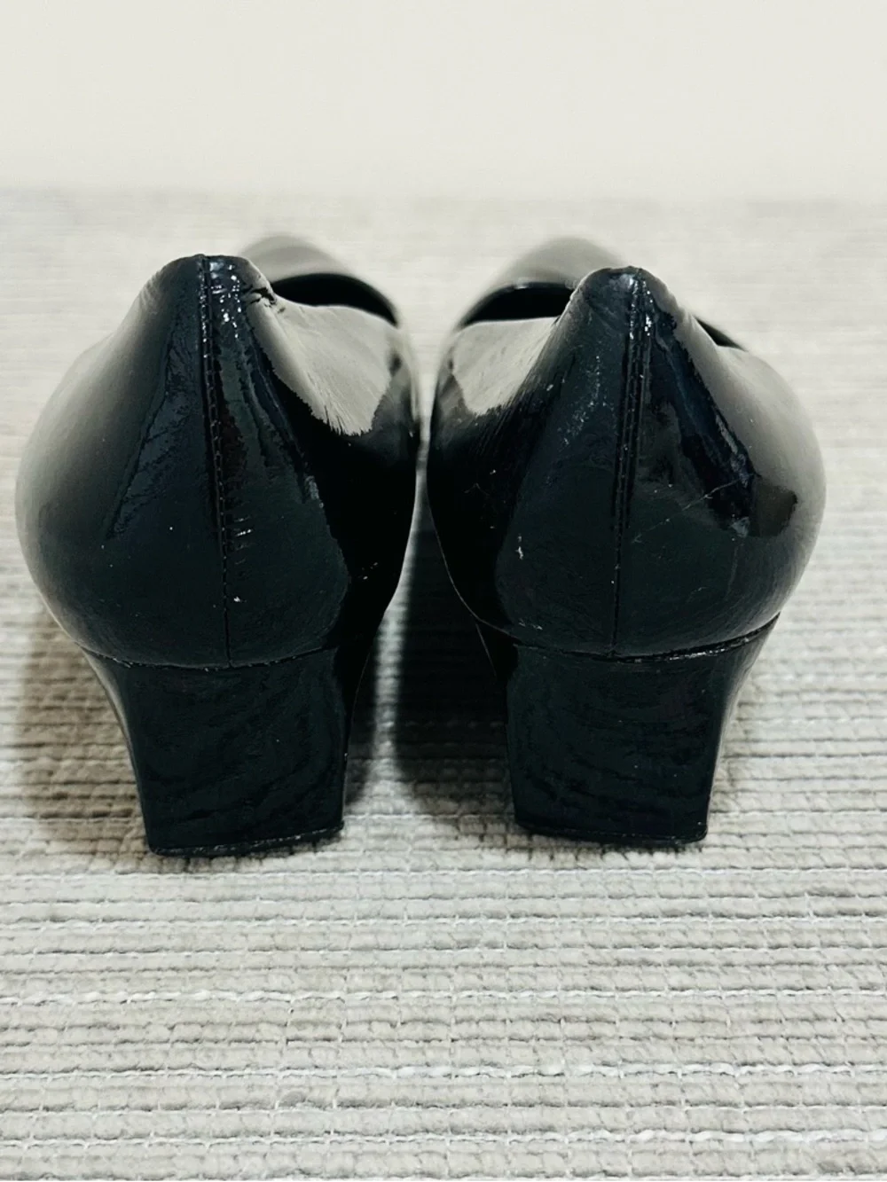 Stuart Weitzman Women’s Black Patent Leather Wedges Size 5,5 - Picture 5 of 11